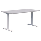 Summit ii Desk - Fixed Height-Desking-1200 x 700-SIlver Strata-White-Commercial Traders - Office Furniture