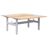 Summit II Fixed Height Back-to-Back 2 Pod Desk-Desking-Refined Oak-White-2x1200x800-Commercial Traders - Office Furniture