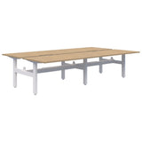 Summit II Fixed Height Back-to-Back 4 Pod Desk-Desks-Classic Oak-White-4x1200x800-Commercial Traders - Office Furniture