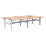 Summit II Fixed Height Back-to-Back 4 Pod Desk-Desks-Refined Oak-White-4x1200x800-Commercial Traders - Office Furniture