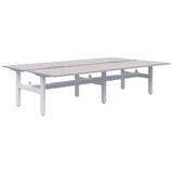 Summit II Fixed Height Back-to-Back 4 Pod Desk-Desks-Silver Strata-White-4x1200x800-Commercial Traders - Office Furniture
