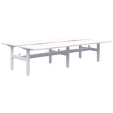 Summit II Fixed Height Back-to-Back 4 Pod Desk-Desks-Snow Velvet-White-4x1200x800-Commercial Traders - Office Furniture