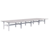 Summit II Fixed Height Back-to-Back 8 Pod Desk-Desks-Silver Strata-White-8x1200x800-Commercial Traders - Office Furniture