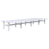 Summit II Fixed Height Back-to-Back 8 Pod Desk-Desks-Snow Velvet-White-8x1200x800-Commercial Traders - Office Furniture