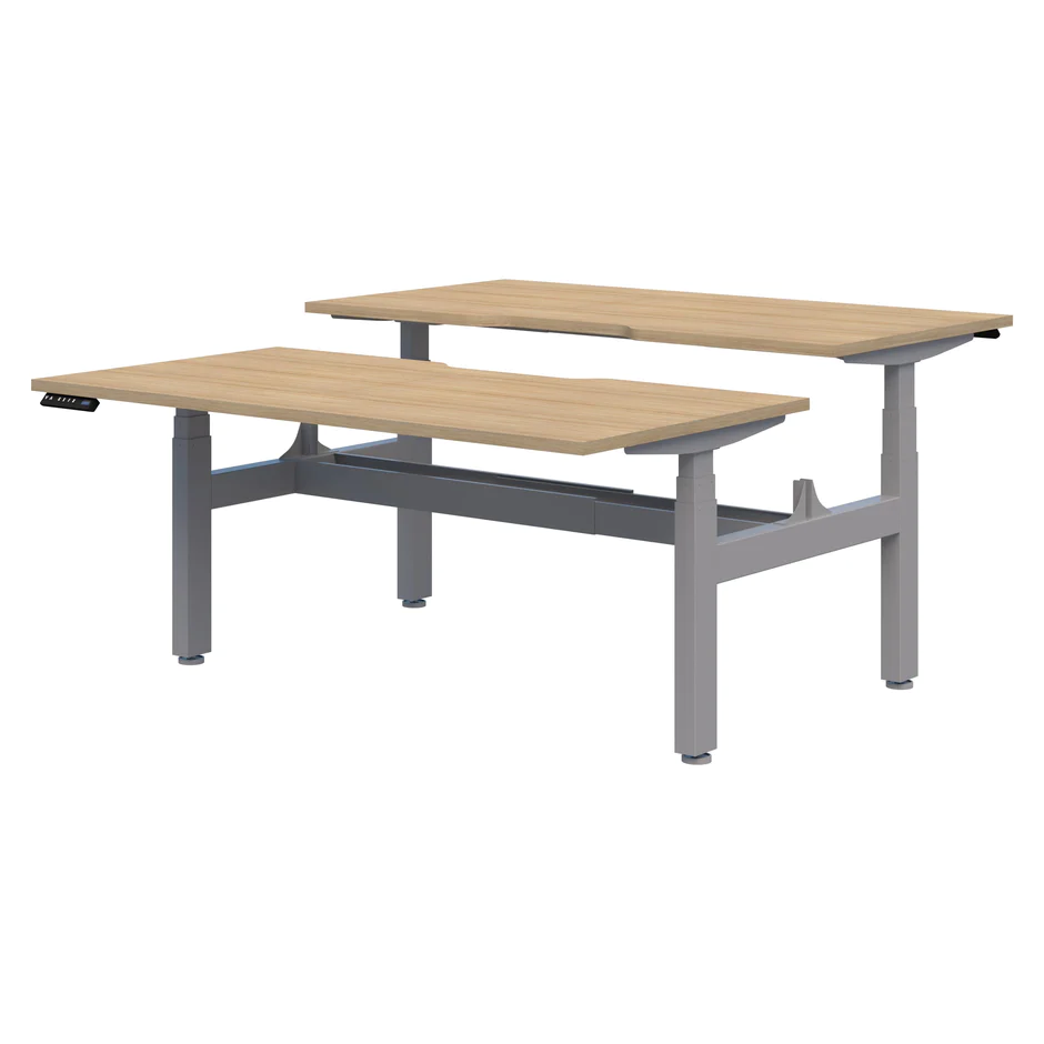 Alti Rapid Premium Electric 2 Pod Back to Back-Office Pods-2x1800x800-Classic Oak-Silver-Commercial Traders - Office Furniture