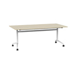 Team Flip Table 1800x900-Meeting Room Furniture-Nordic Maple-White-Commercial Traders - Office Furniture
