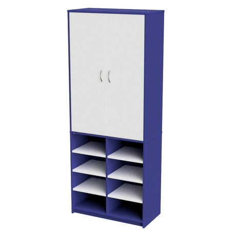 Wall Unit Teachers Open Base-Education Furniture-Blue/White-Commercial Traders - Office Furniture
