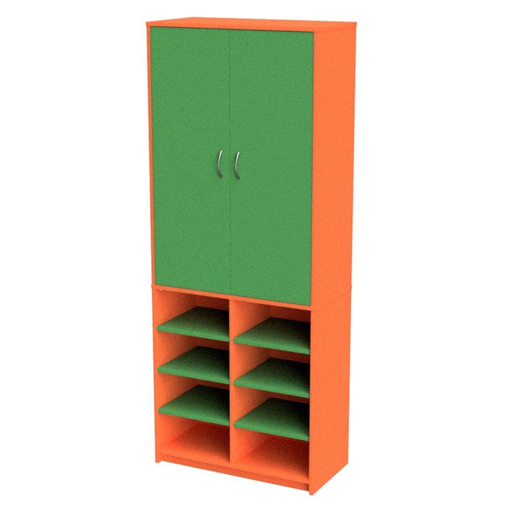 Wall Unit Teachers Open Base-Education Furniture-Orange/Green-Commercial Traders - Office Furniture