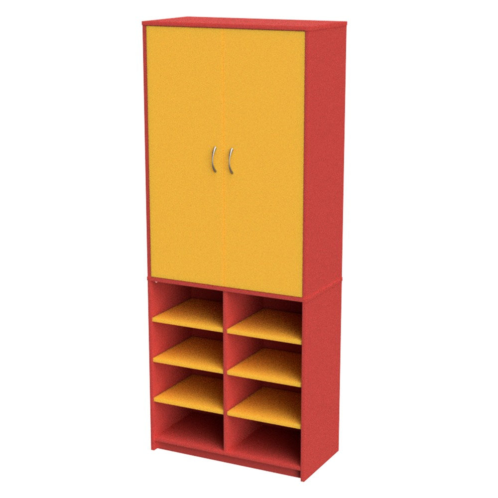 Wall Unit Teachers Open Base-Education Furniture-Red/Yellow-Commercial Traders - Office Furniture
