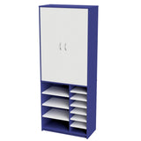Wall Unit Teachers Open Base – Tote Tray-Education Furniture-Blue/White-Commercial Traders - Office Furniture