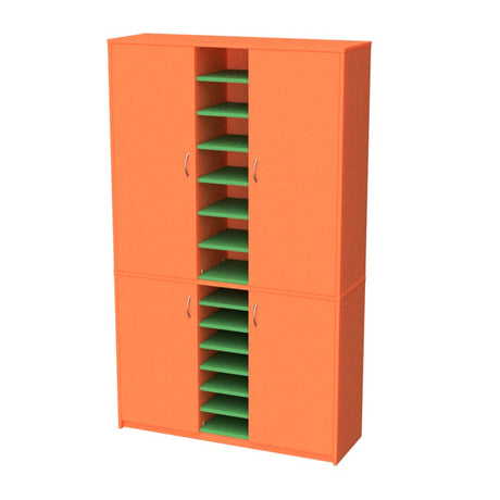 Multi Teachers Wall Unit-Education Furniture-Orange/Green-Commercial Traders - Office Furniture