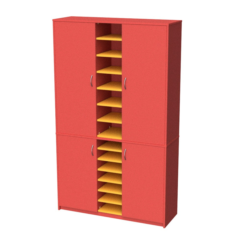 Multi Teachers Wall Unit-Education Furniture-Red/Yellow-Commercial Traders - Office Furniture