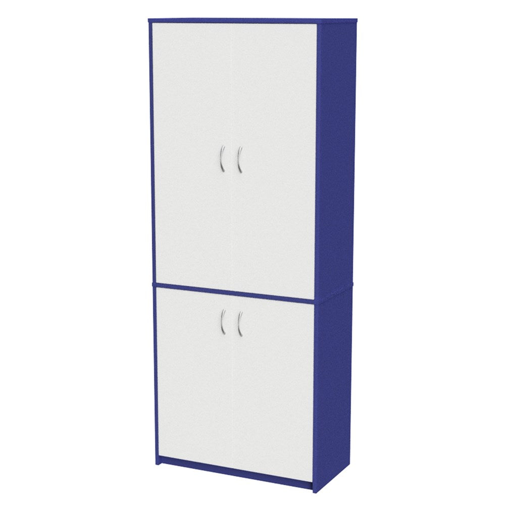 Wall Unit Teachers 4 door-Education Furniture-Blue/White-Commercial Traders - Office Furniture