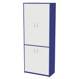 Wall Unit Teachers 4 door-Education Furniture-Blue/White-Commercial Traders - Office Furniture