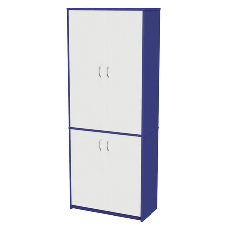 Wall Unit Teachers 4 door-Education Furniture-Blue/White-Commercial Traders - Office Furniture