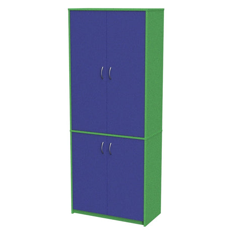 Wall Unit Teachers 4 door-Education Furniture-Green/Blue-Commercial Traders - Office Furniture