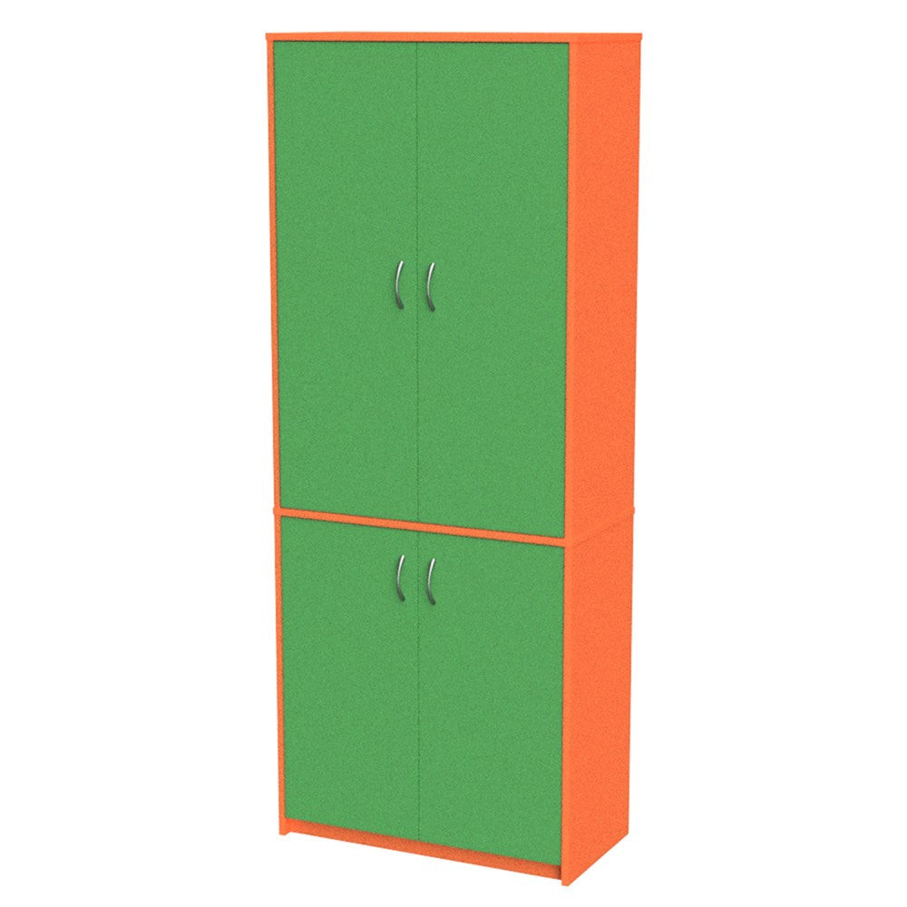 Wall Unit Teachers 4 door-Education Furniture-Orange/Green-Commercial Traders - Office Furniture
