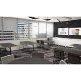 Team Flip Table 1600x800-Meeting Room Furniture-Atlantic Oak-Black-Commercial Traders - Office Furniture