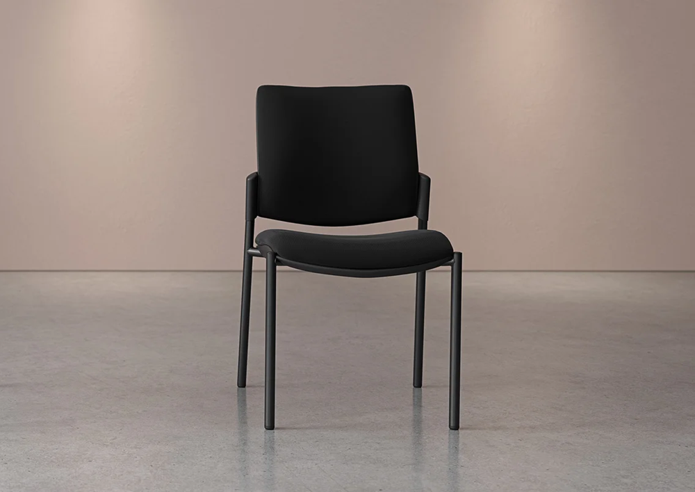 Vision Express Visitor Chair-Meeting Chairs-Breathe Black-Black-Commercial Traders - Office Furniture