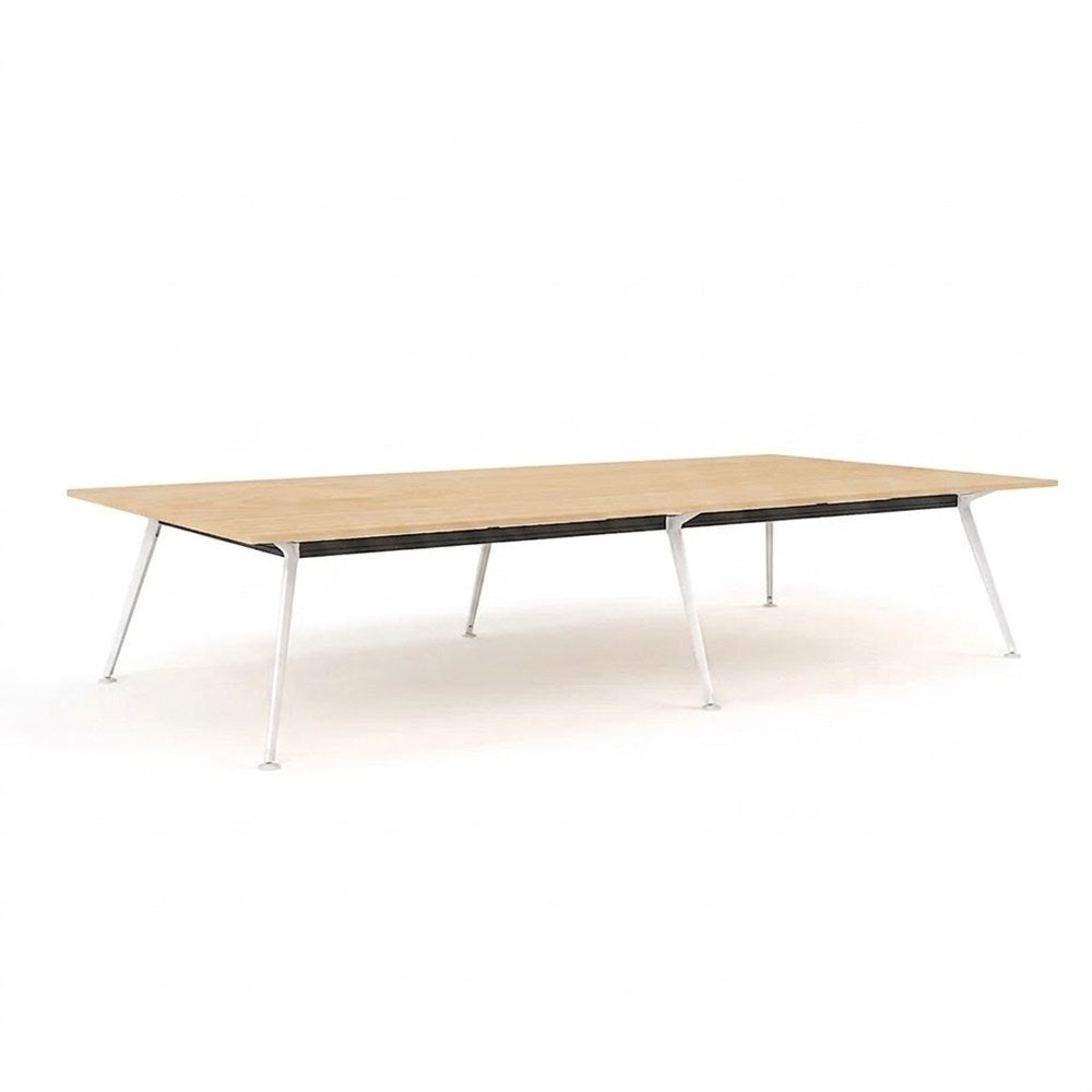 Euro Boardroom Table 3600 x 1800-Meeting Room Furniture-Affinity Maple-White Leg-North Island (Ground Floor)-Commercial Traders - Office Furniture