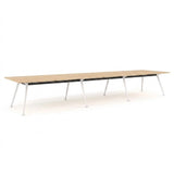 Euro Boardroom Table 4800 x 1200-Meeting Room Furniture-Affinity Maple-White Leg-North Island (Ground Floor)-Commercial Traders - Office Furniture