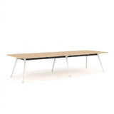 Euro Boardroom Table 3600 x 1200-Meeting Room Furniture-Affinity Maple-White Leg-North Island (Ground Floor)-Commercial Traders - Office Furniture