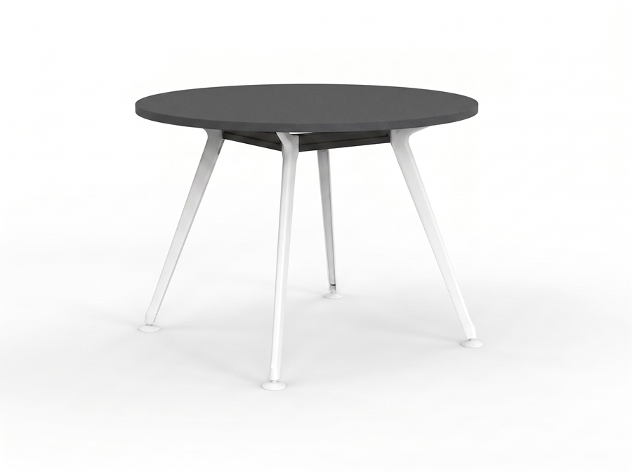Euro Meeting Table 1200 dia-Meeting Room Furniture-Black Leg-Auckland Delivery-Commercial Traders - Office Furniture