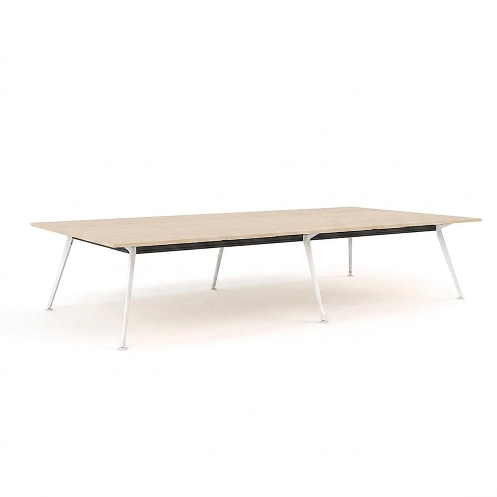 Euro Boardroom Table 3600 x 1800-Meeting Room Furniture-Refined Oak-White Leg-North Island (Ground Floor)-Commercial Traders - Office Furniture