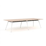 Euro Boardroom Table 3000 x 1200-Meeting Room Furniture-Refined Oak-White Leg-North Island (Ground Floor)-Commercial Traders - Office Furniture