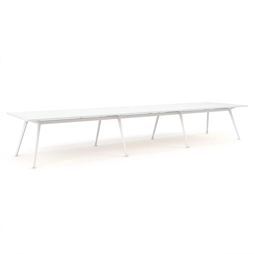 Euro Boardroom Table 4800 x 1200-Meeting Room Furniture-Snowdrift-White Leg-North Island (Ground Floor)-Commercial Traders - Office Furniture