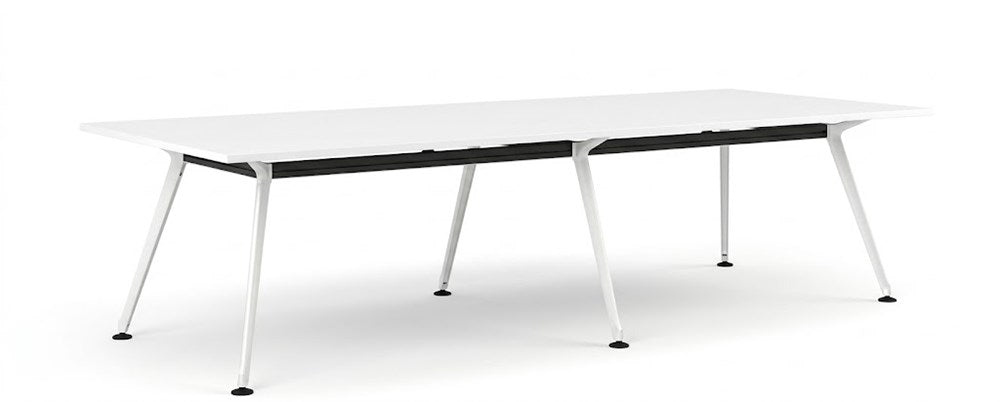 Euro Boardroom Table 3000 x 1200-Meeting Room Furniture-Snowdrift-White Leg-North Island (Ground Floor)-Commercial Traders - Office Furniture
