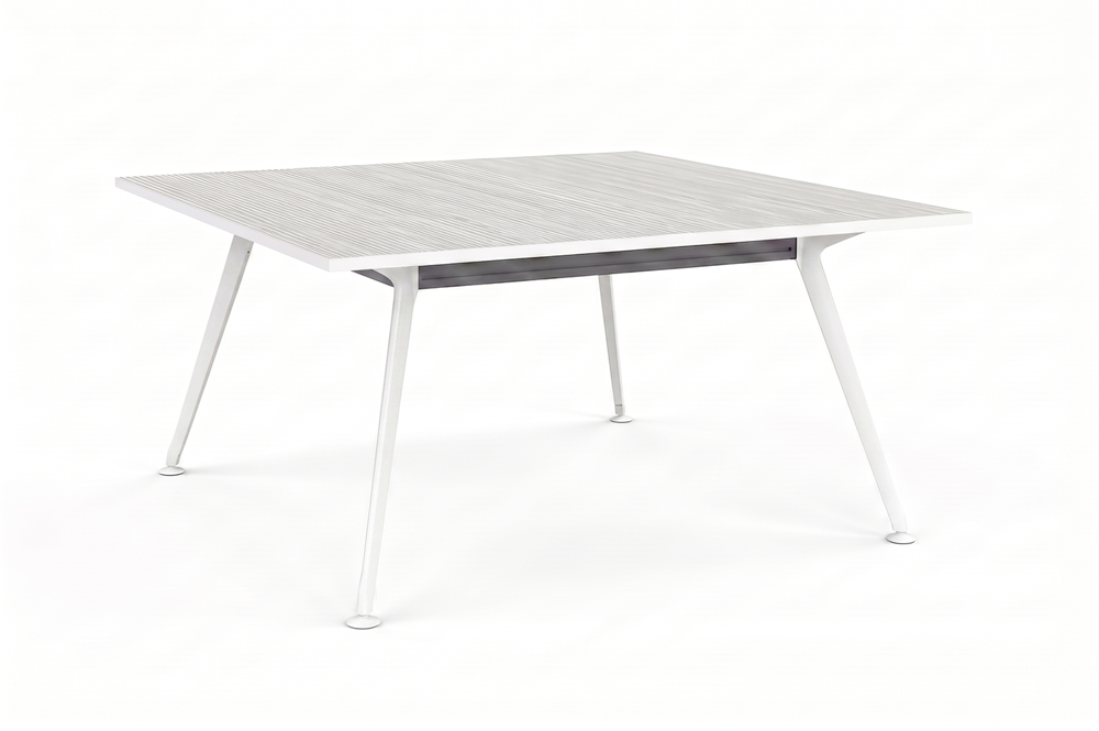 Euro Meeting Table 1800 x 1800-Meeting Room Furniture-White-North Island (Ground Floor)-Commercial Traders - Office Furniture