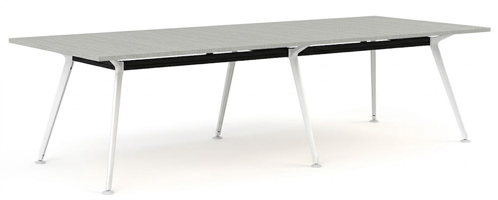 Euro Boardroom Table 3000 x 1200-Meeting Room Furniture-Silver Strata-White Leg-North Island (Ground Floor)-Commercial Traders - Office Furniture
