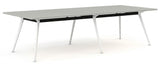 Euro Boardroom Table 3000 x 1200-Meeting Room Furniture-Silver Strata-White Leg-North Island (Ground Floor)-Commercial Traders - Office Furniture
