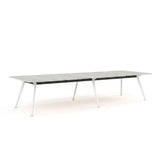 Euro Boardroom Table 3600 x 1200-Meeting Room Furniture-Silver Strata-White Leg-North Island (Ground Floor)-Commercial Traders - Office Furniture