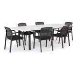 Cubit Boardroom Table and Ozone Chair Package-Meeting Room Furniture-White-6 chairs-Commercial Traders - Office Furniture