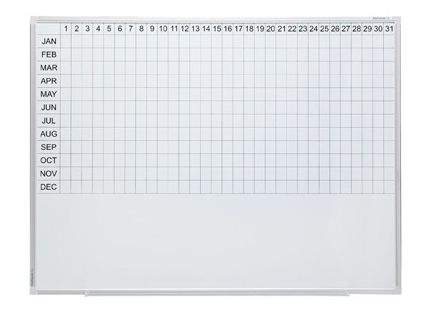 Year Planner-Whiteboards-900 x 1200-No Accessories Thanks-Commercial Traders - Office Furniture