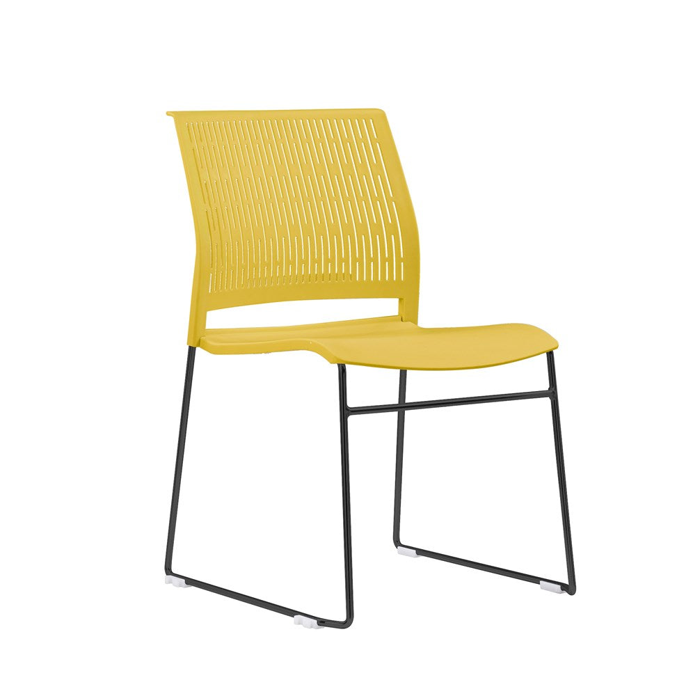 Magnus Chair - Stackable-Meeting Room Furniture-Yellow-Black-North Island Delivery-Commercial Traders - Office Furniture