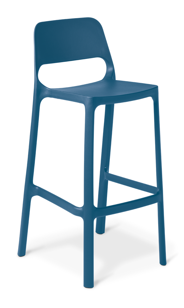 Zero Bar Stool-Barstools-Blue-Commercial Traders - Office Furniture