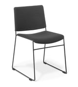 Zip Stackable Padded Chair-Chairs-Black Fabric-Commercial Traders - Office Furniture