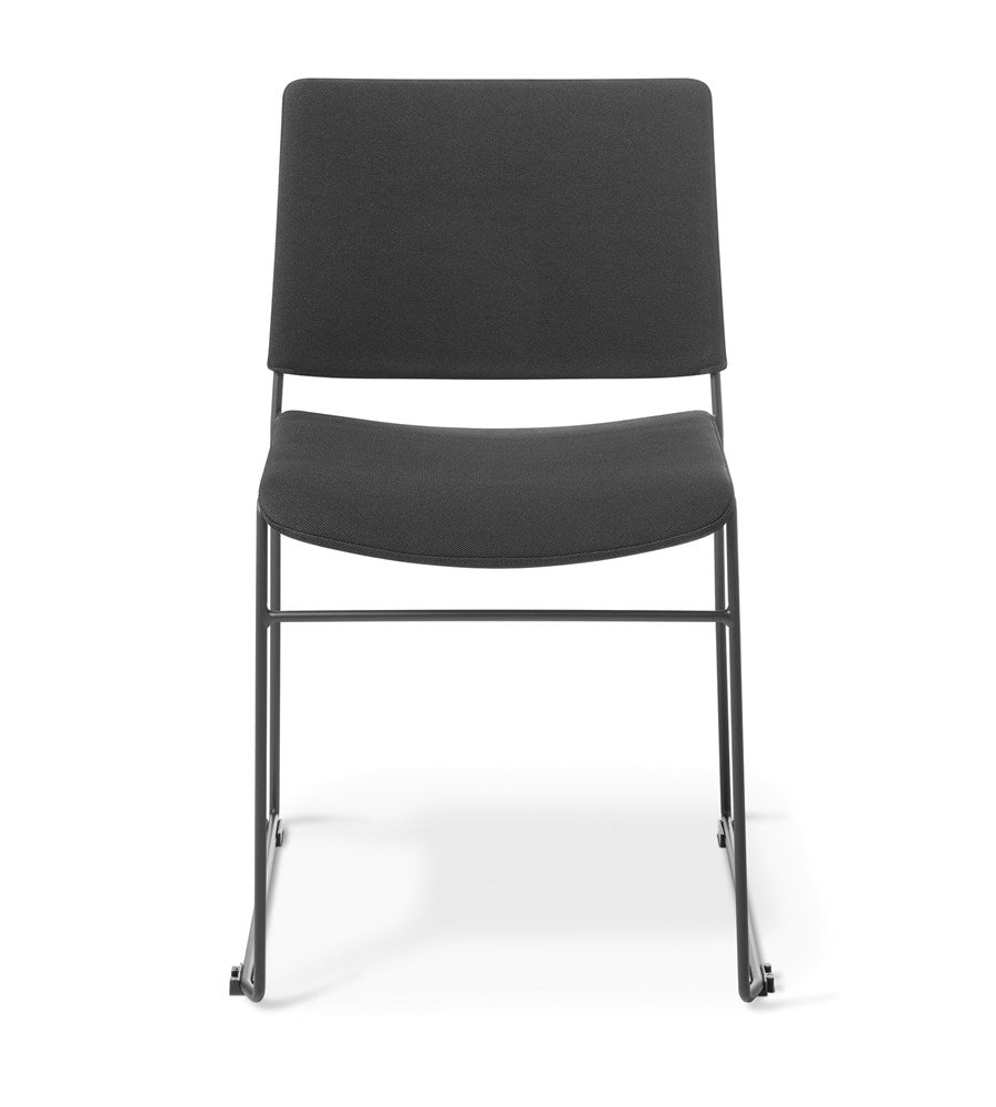 Zip Stackable Padded Chair-Chairs-Black Fabric-Commercial Traders - Office Furniture