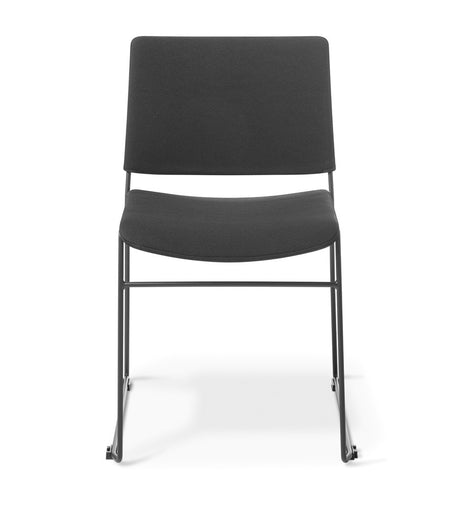 Zip Stackable Padded Chair-Chairs-Black Fabric-Commercial Traders - Office Furniture