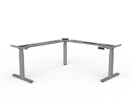 Agile Electric Corner Workstation (3 Column) - Frame Only-Desking-1400 - 1900-Silver-Commercial Traders - Office Furniture