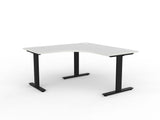 Agile Corner Desk - Fixed Height-Desking-1500 x 1500 x 700-White-Black-Commercial Traders - Office Furniture