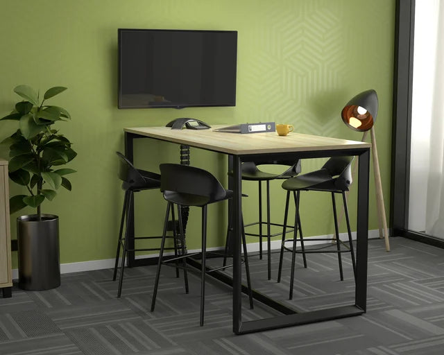 Anvil Bar Leaner - Frame Only-Meeting Room Furniture-1600 x 800-Black-Commercial Traders - Office Furniture