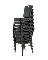 Banquet Visitor Chair-Meeting Room Furniture-Black Fabric-Black-Commercial Traders - Office Furniture