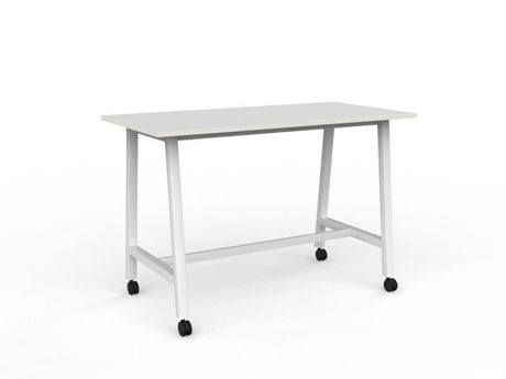 Cubit Bar Leaner with Castors 1600 x 800-Meeting Room Furniture-White-White-Commercial Traders - Office Furniture