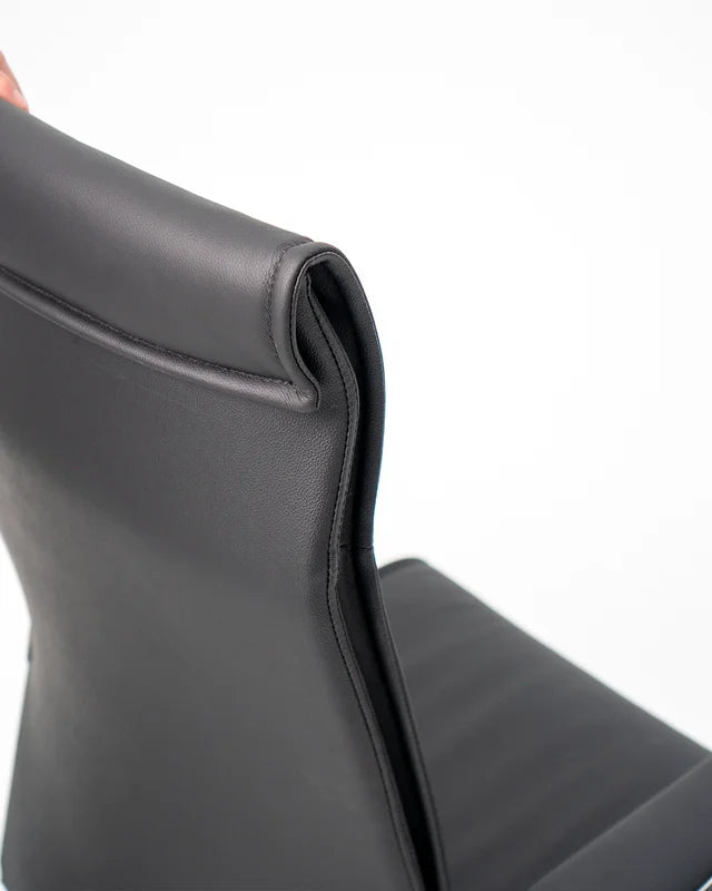 Bentley Executive Chair - Black Leather-Office Chairs-Highback-No Thanks-Commercial Traders - Office Furniture