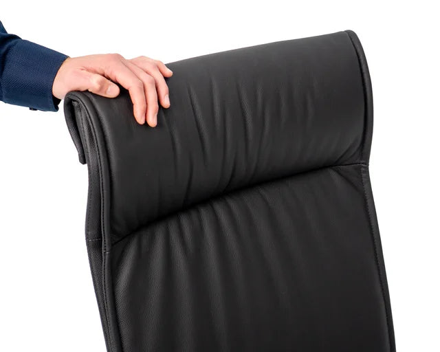 Bentley Executive Chair - Black Leather-Office Chairs-Highback-No Thanks-Commercial Traders - Office Furniture