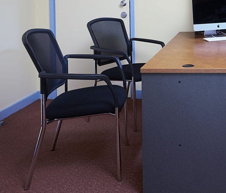 Buro Lindis Chair - 4 Leg-Meeting Room Furniture-Dark Blue-Flat Pack-No Arms-Commercial Traders - Office Furniture